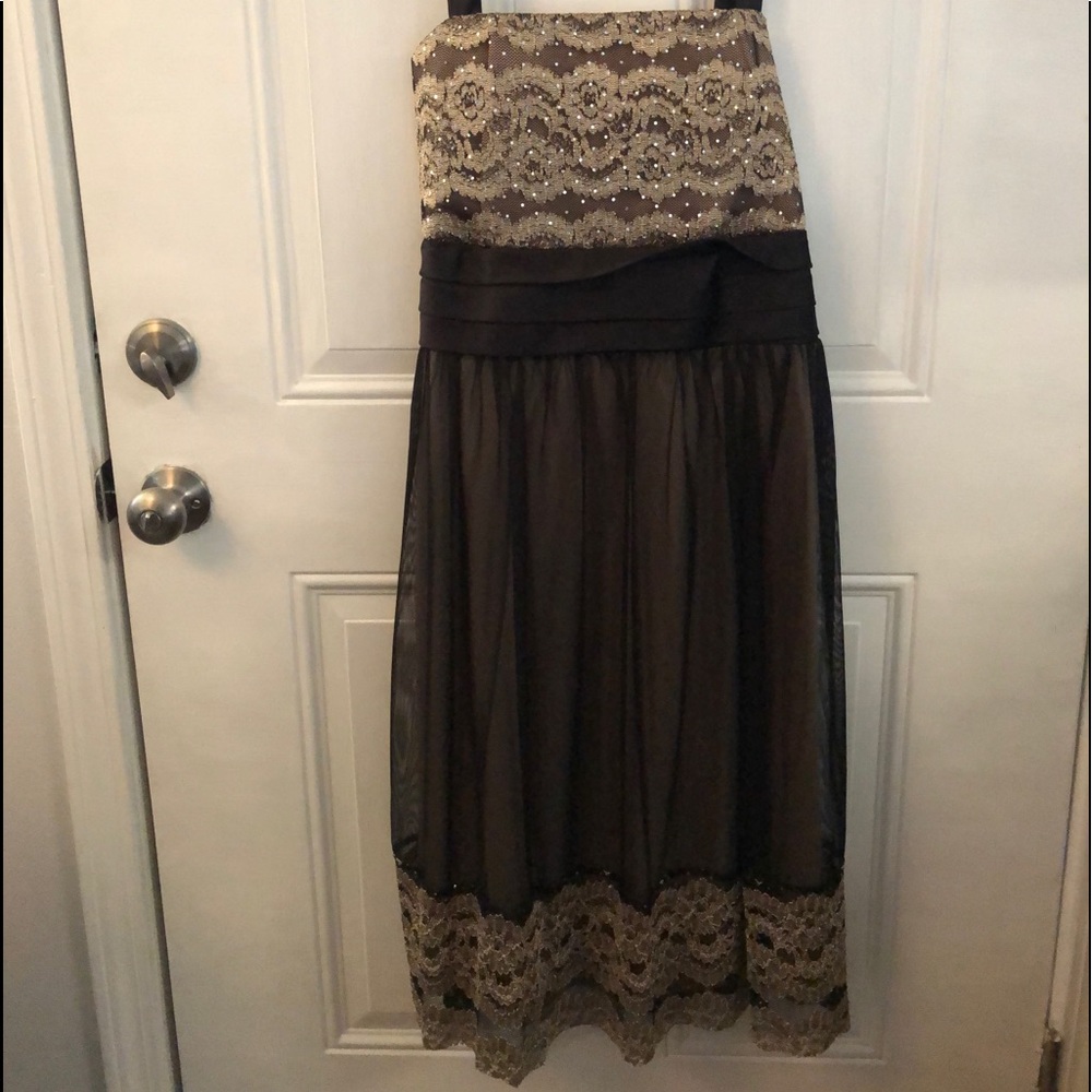 Dress barn black and gold dress
